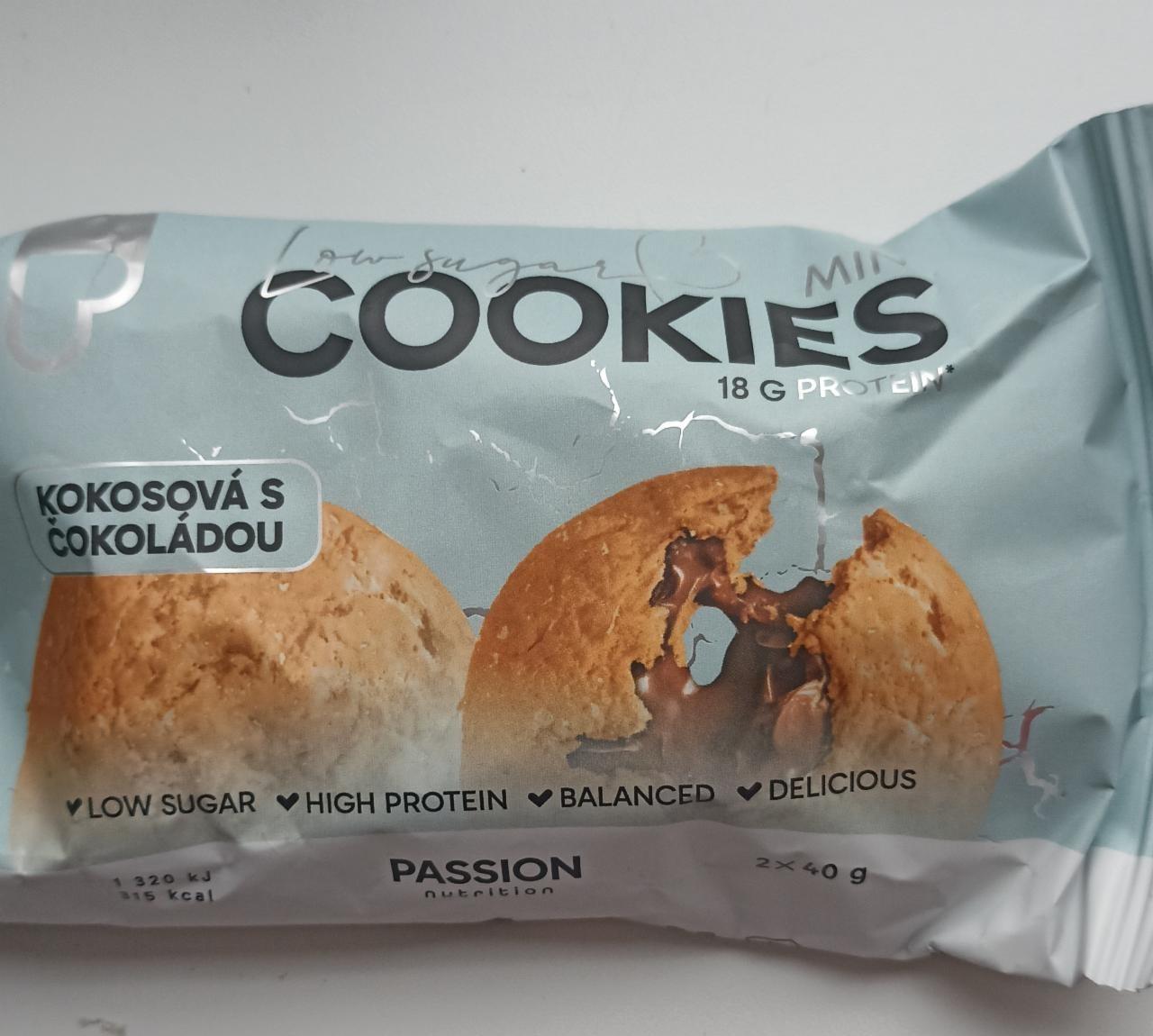 Fotografie - Low sugar mini cookies kokosová s čokoládou Passion Nutrition