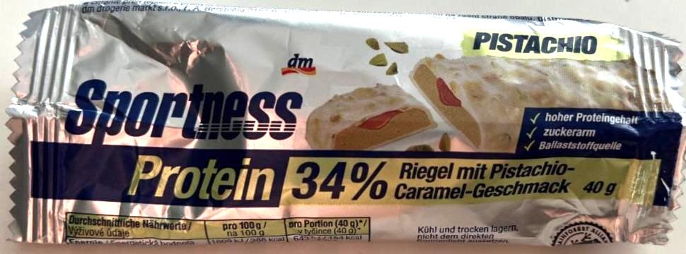 Fotografie - Protein 34% riegel mit pistachio-caramel Sportness