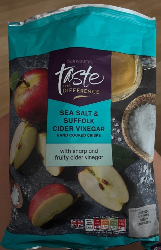 Fotografie - Sea salt & suffolk cider vinegar hand cooked crisps Taste the Difference