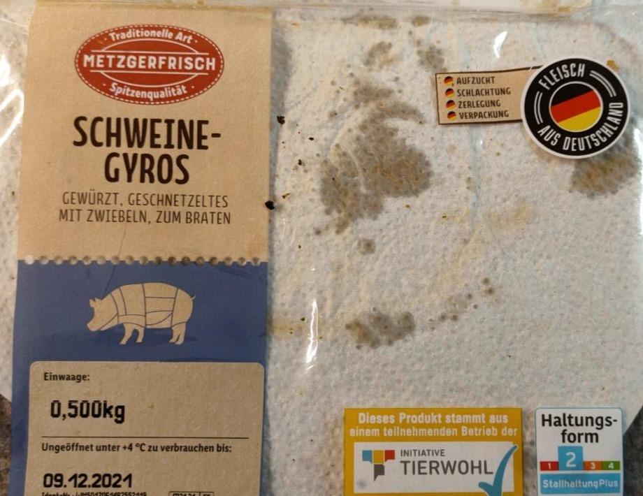 Schweine-Gyros Metzgerfrisch - kalorie, kJ nutriční a hodnoty