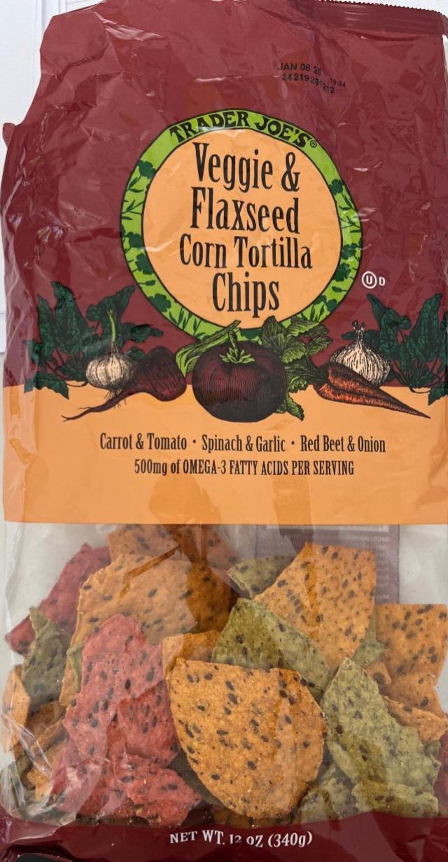 Fotografie - Veggie & flaxseed corn tortilla chips Trader Joe's