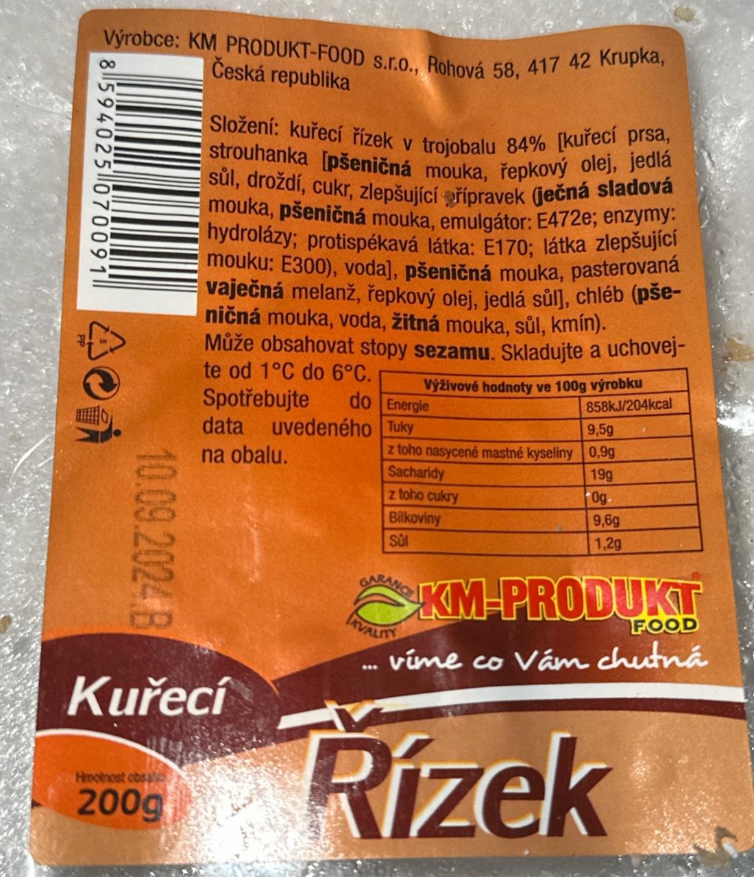 Fotografie - Kuřecí řízek KM-produkt