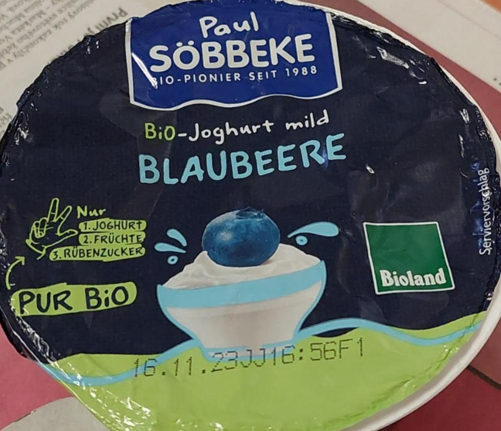 Bio-Joghurt mild Blaubeere Paul Söbbeke Bioland - kalorie, kJ a nutriční  hodnoty