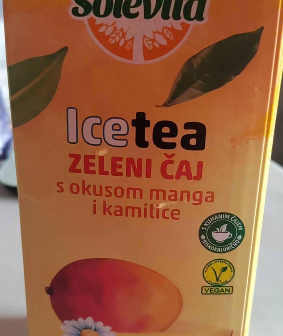 Fotografie - Ice tea zelený čaj s okusom manga i kamilice Solevita