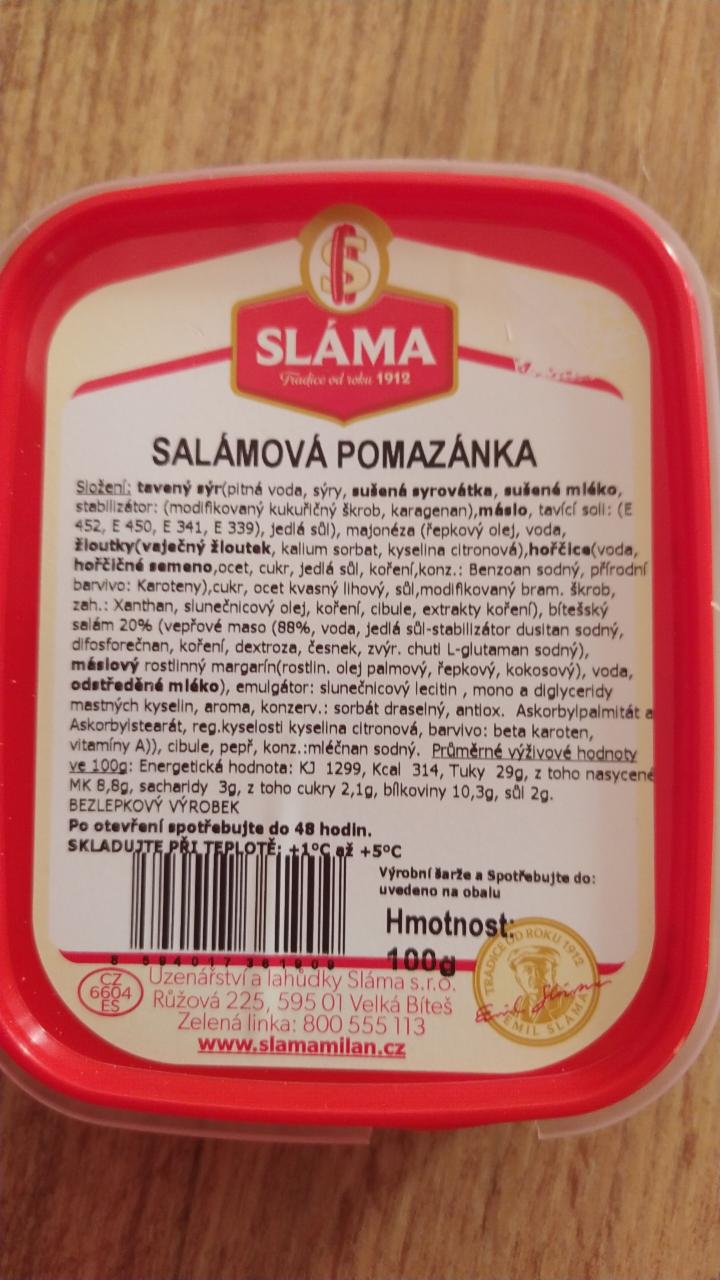 Fotografie - salámová pomazánka