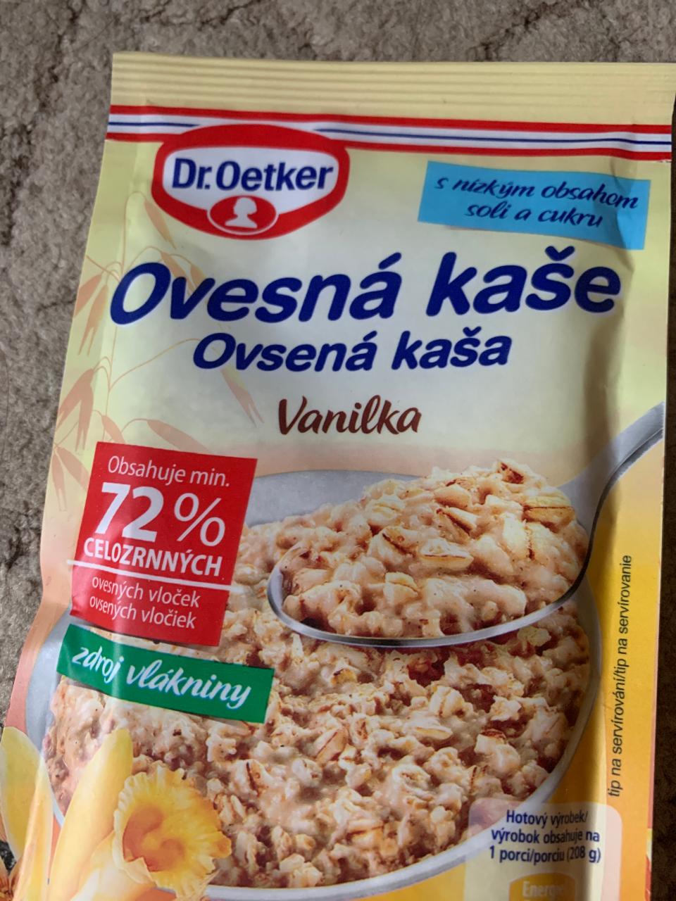 Fotografie - Ovesná kaše vanilka Dr. Oetker