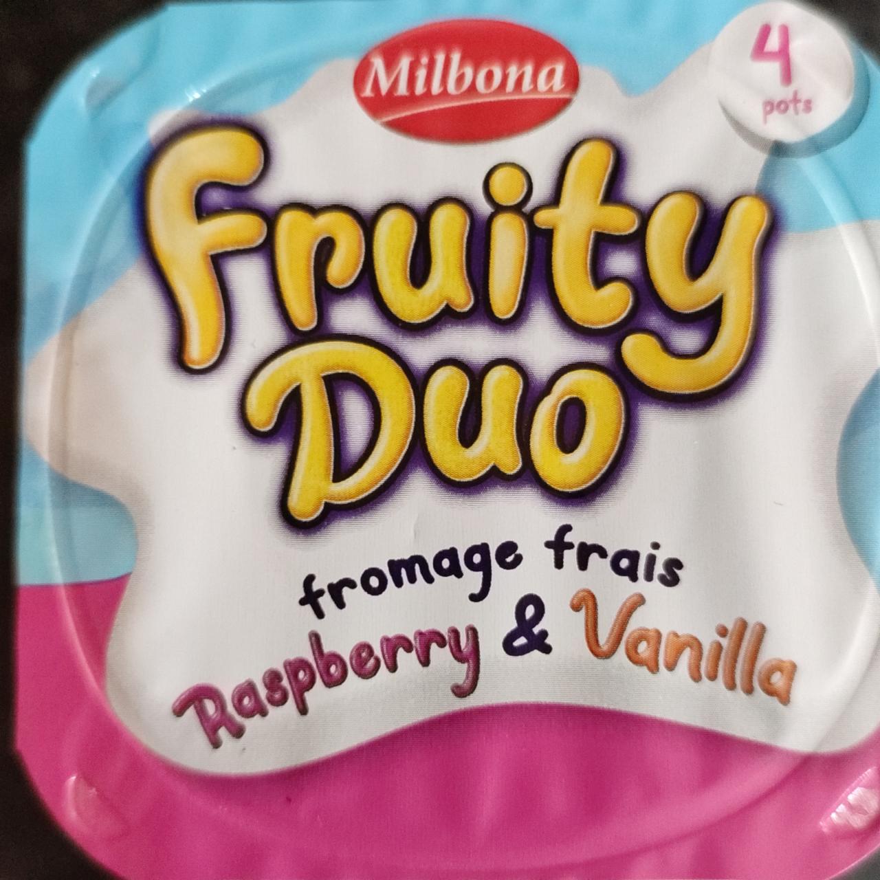 Fotografie - Fruity duo fromage frais raspberry & vanilla Milbona