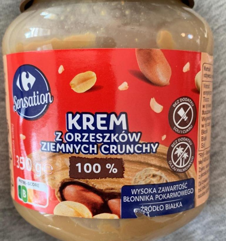 Fotografie - Krem z orzeszków ziemnych crunchy 100% Carrefour Sensation