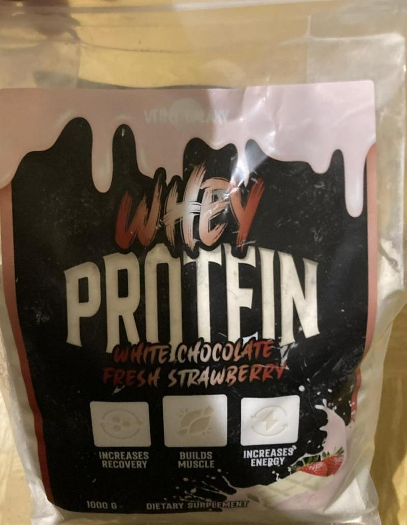 Fotografie - Whey protein white chocolate fresh strawberry Veiny Galaxy