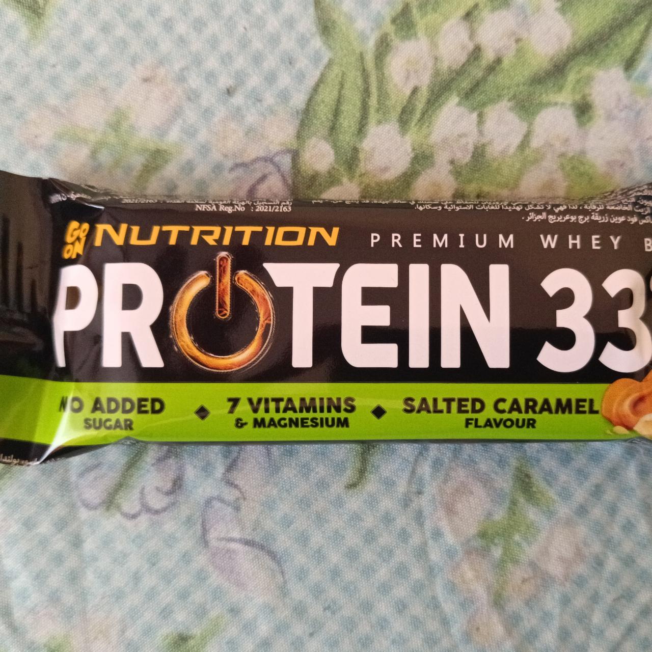 Fotografie - Proteinová tyčinka Protein 33% slaný karamel Go on nutrion