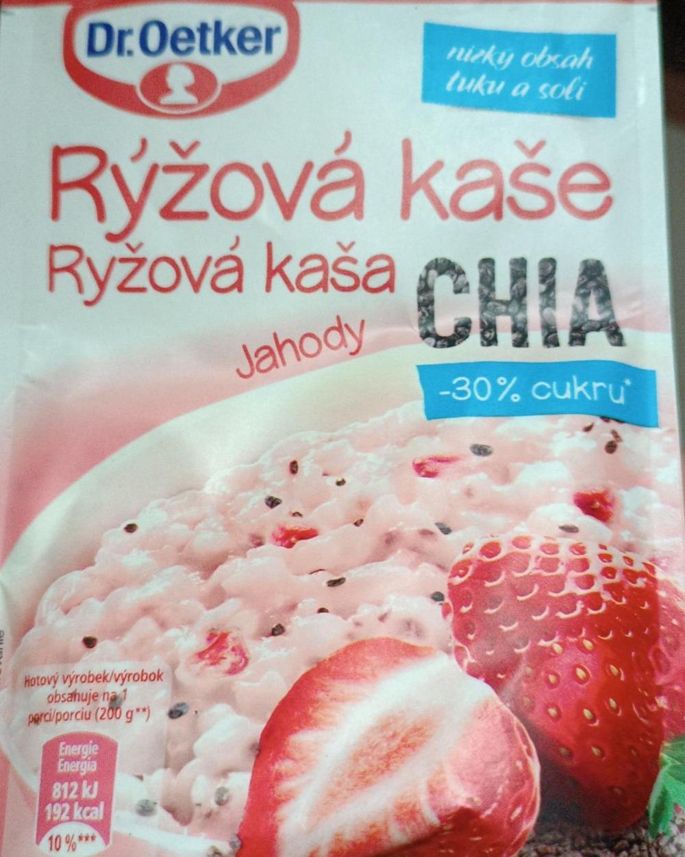 Fotografie - Rýžová kaše chia jahody -30% cukru Dr.Oetker