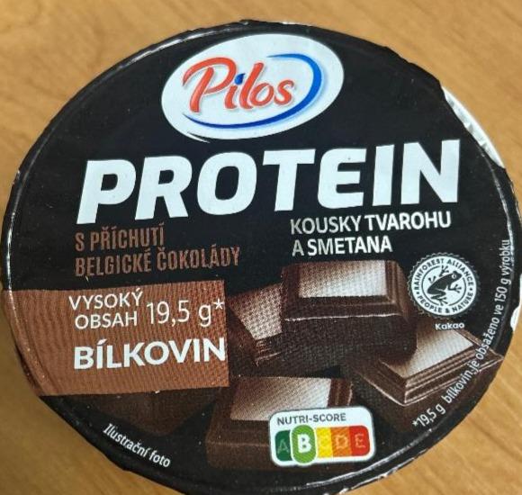 Fotografie - Protein kousky tvarohu a smetana s příchutí belgické čokolády Pilos