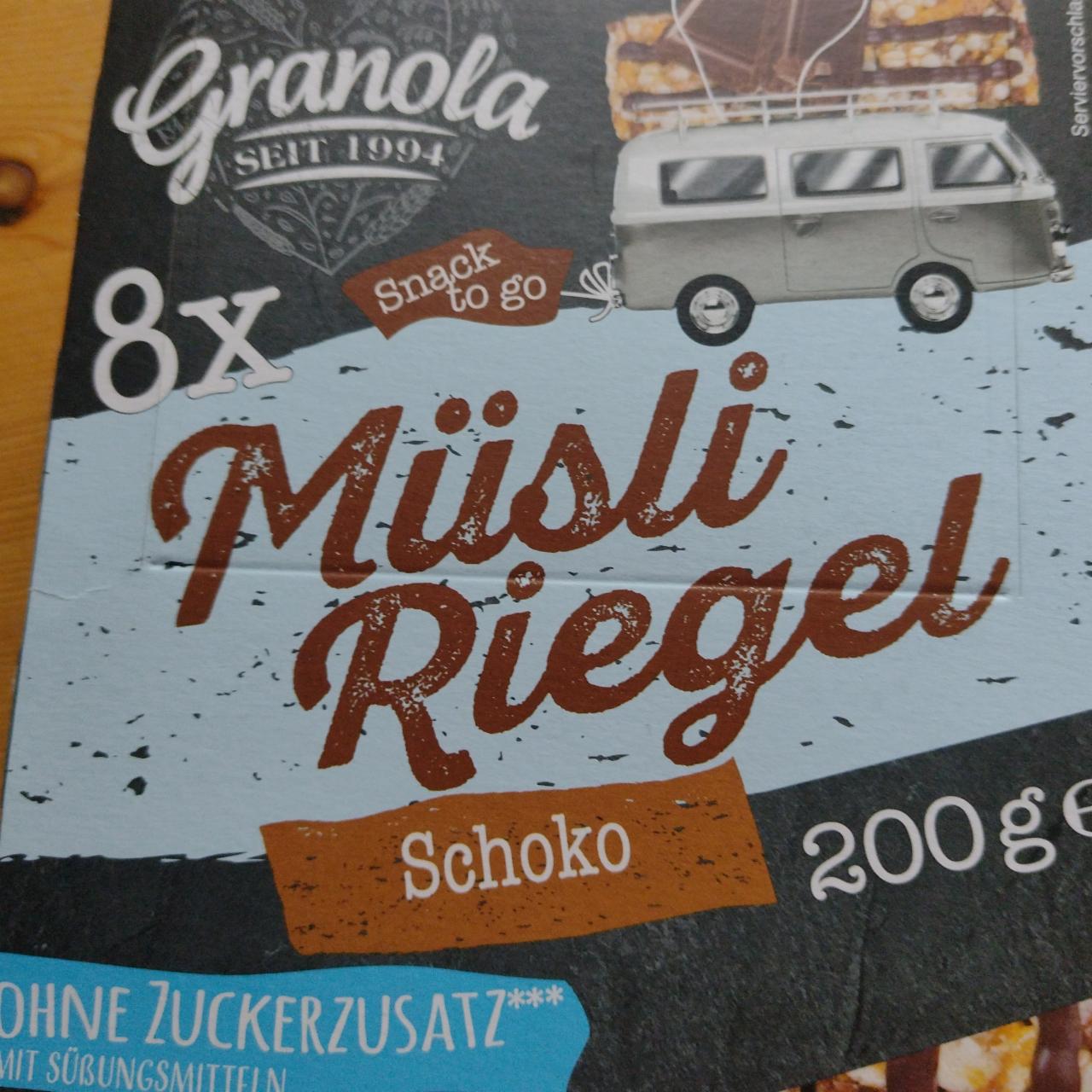 Fotografie - Müsli riegel schoko ohne zuckerzusatz Granola