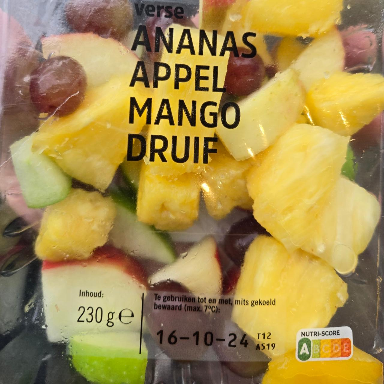 Fotografie - Verse ananas appel mango druif AH