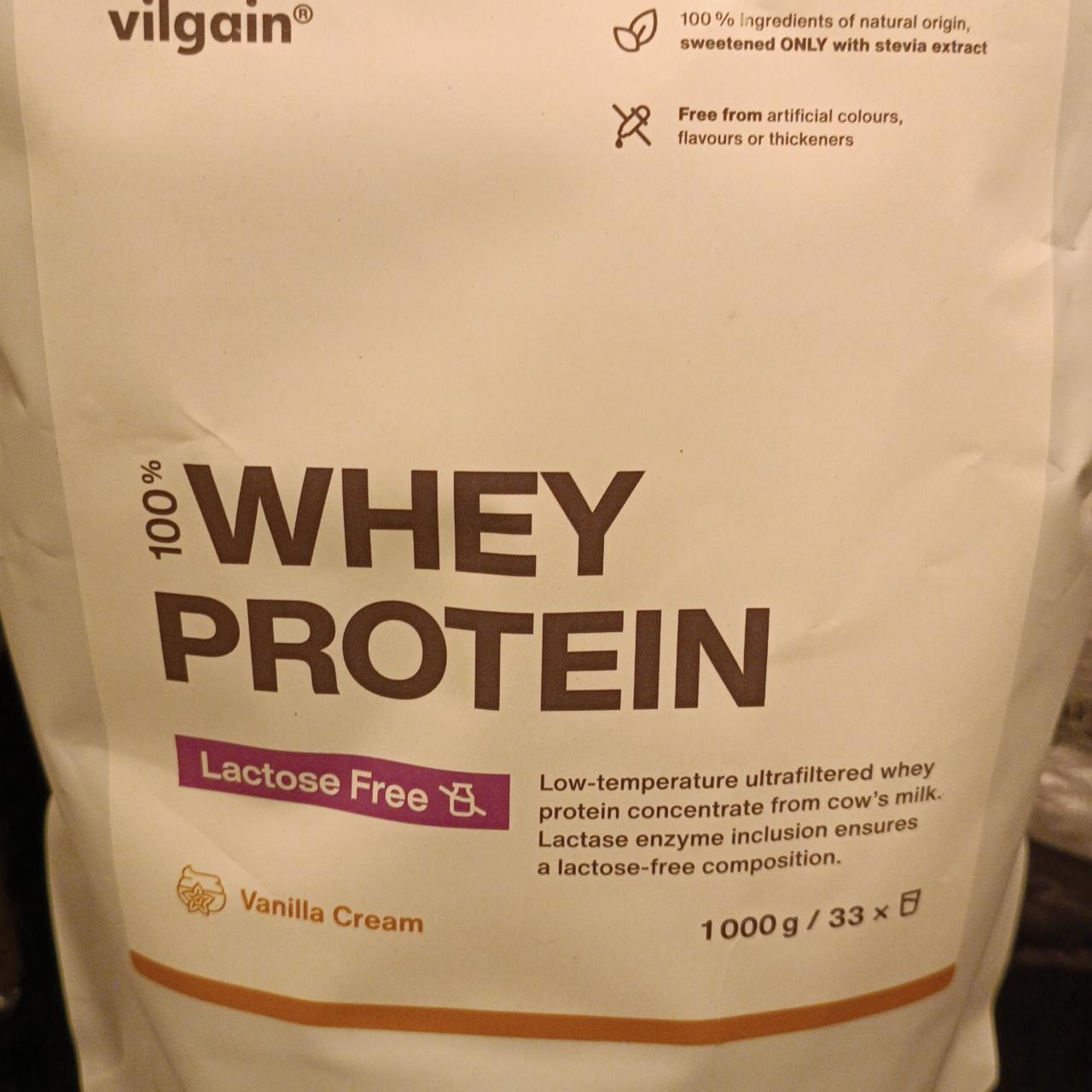 Fotografie - 100% whey protein lactose free vanilla cream Vilgain