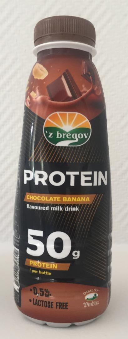 Fotografie - Protein chocolate banana flavoured milk drink 'z bregov