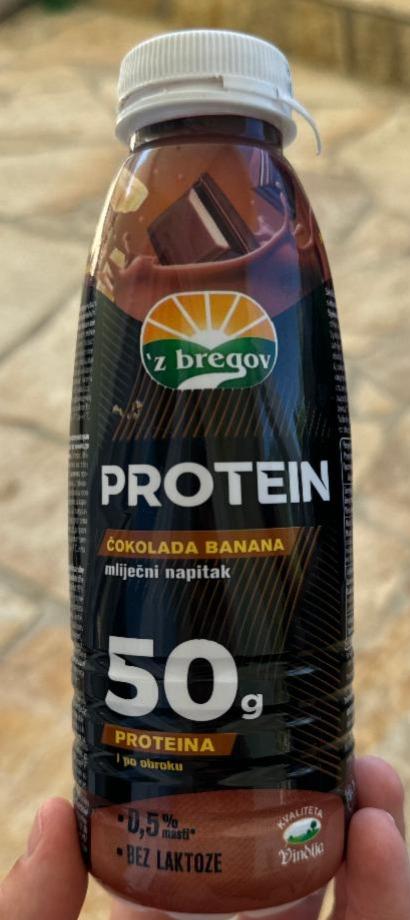 Fotografie - Protein chocolate banana flavoured milk drink 'z bregov