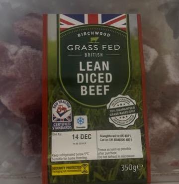 Fotografie - Grass Fed Lean Diced Beef Birchwood