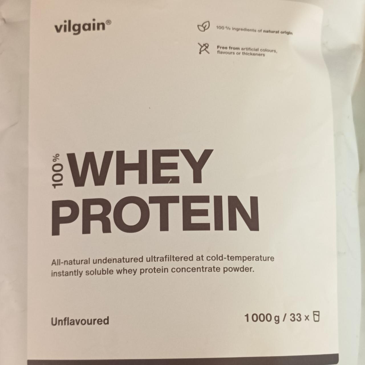 Fotografie - 100% whey protein unflavoured Vilgain