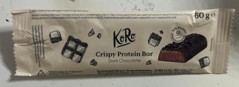 Fotografie - Crispy protein bar dark chocolate KoRo