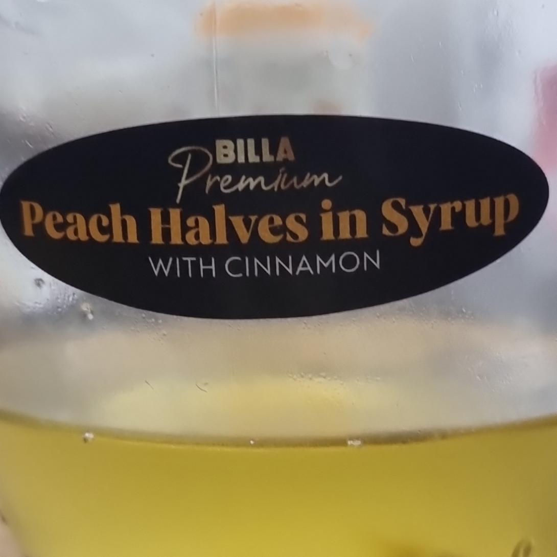 Fotografie - Peach halves in syrup with cinnamon Billa Premium