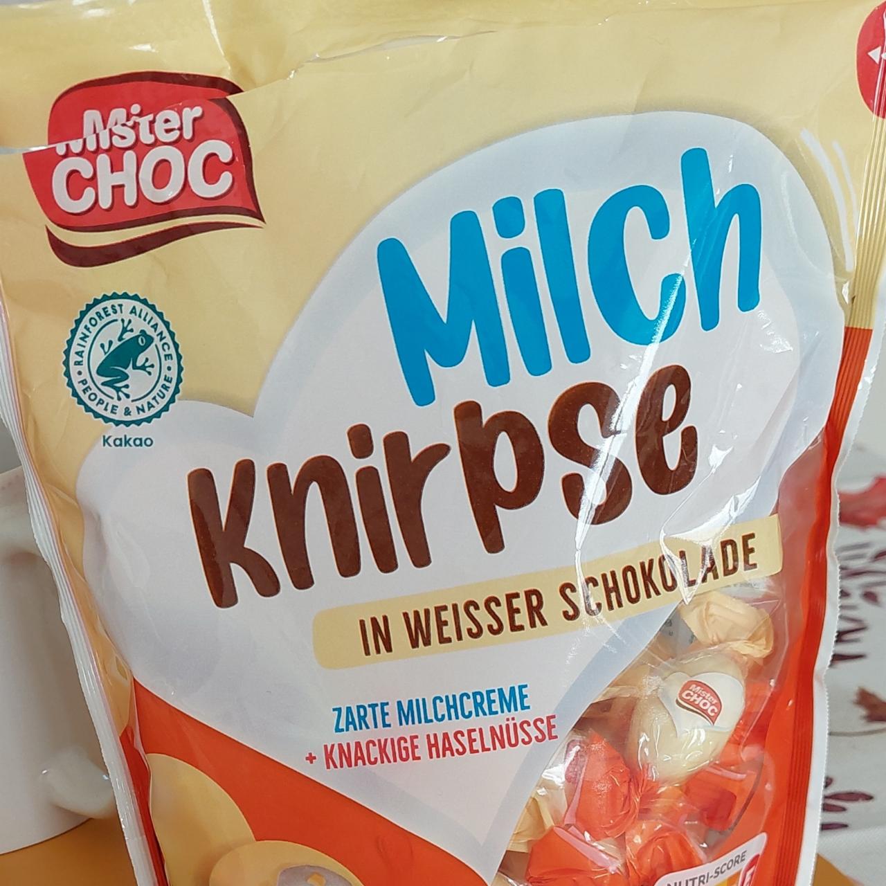 Fotografie - Milch knirpse in weisser schokolade Mister Choc