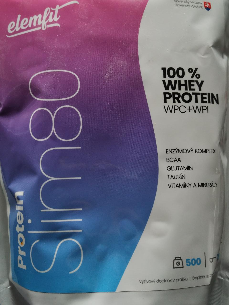 Fotografie - 100% whey protein Slim80 vanilka Elemfit