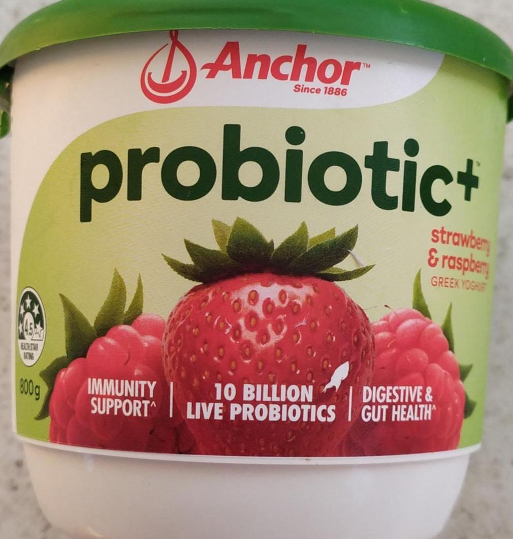 Fotografie - Probiotic+ strawberry & raspberry greek yoghurt Anchor