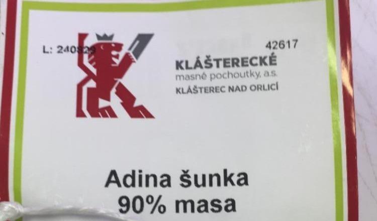 Fotografie - Adina šunka 90% masa Klášterecké masné pochoutky