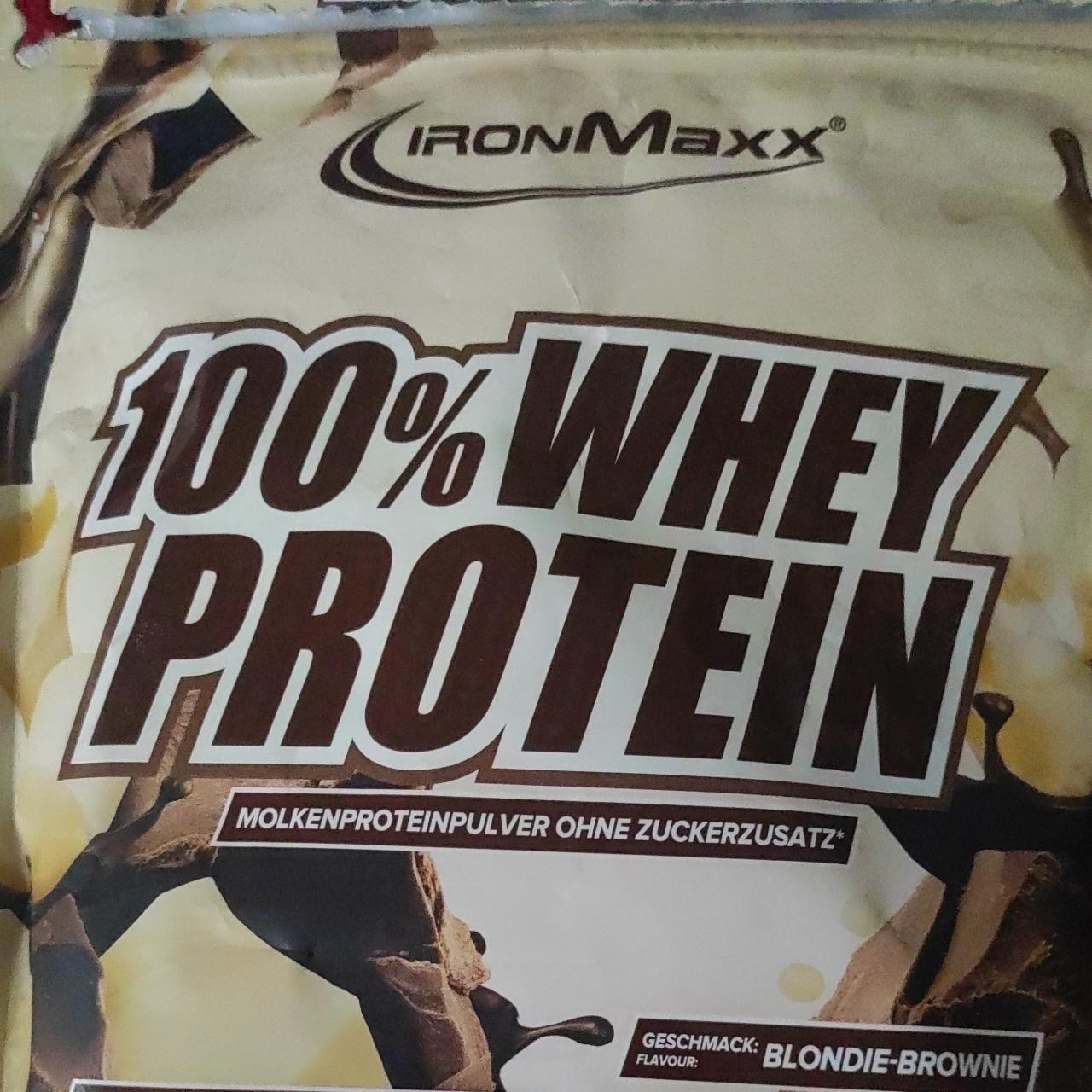 Fotografie - 100% Whey protein blonde brownie IronMaxx