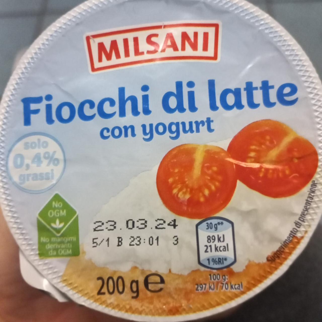 Fotografie - Fiocchi di latte con yogurt Milsani