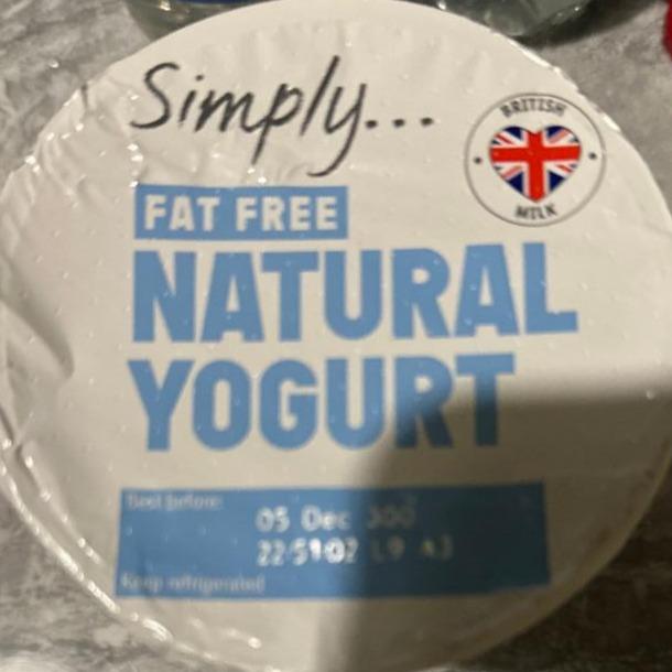 Fotografie - Fat free natural yogurt Simply