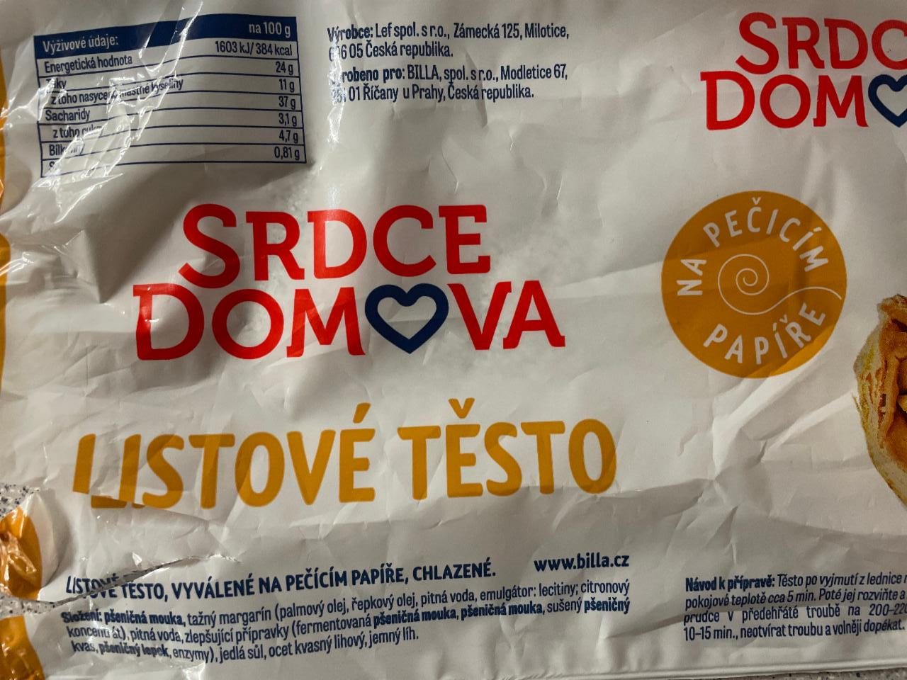 Fotografie - Listové těsto Srdce domova