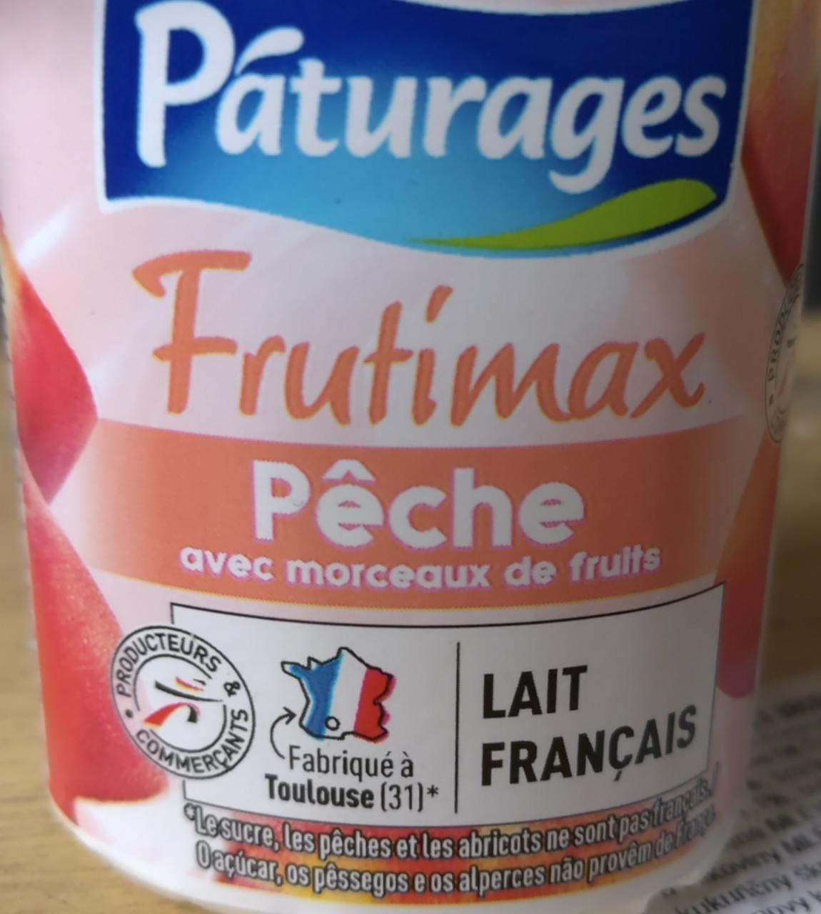 Fotografie - Frutimax peche avec morceaux de fruits Páturages