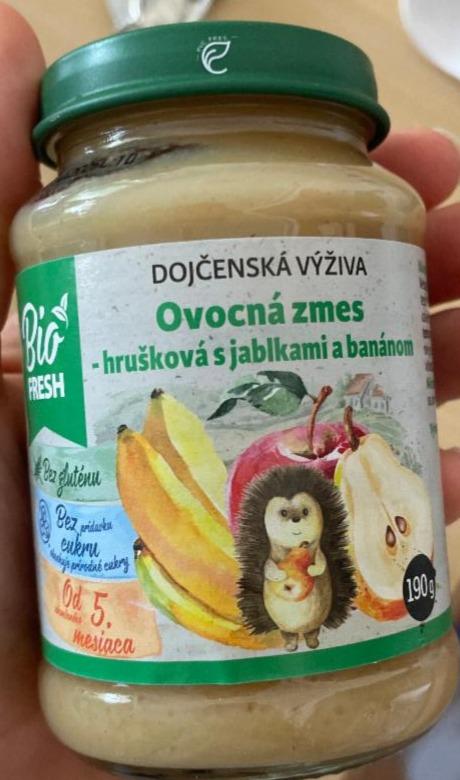 Fotografie - Dojčenská výživa ovocná zmes - hrušková s jablkami a banánom Bio Fresh