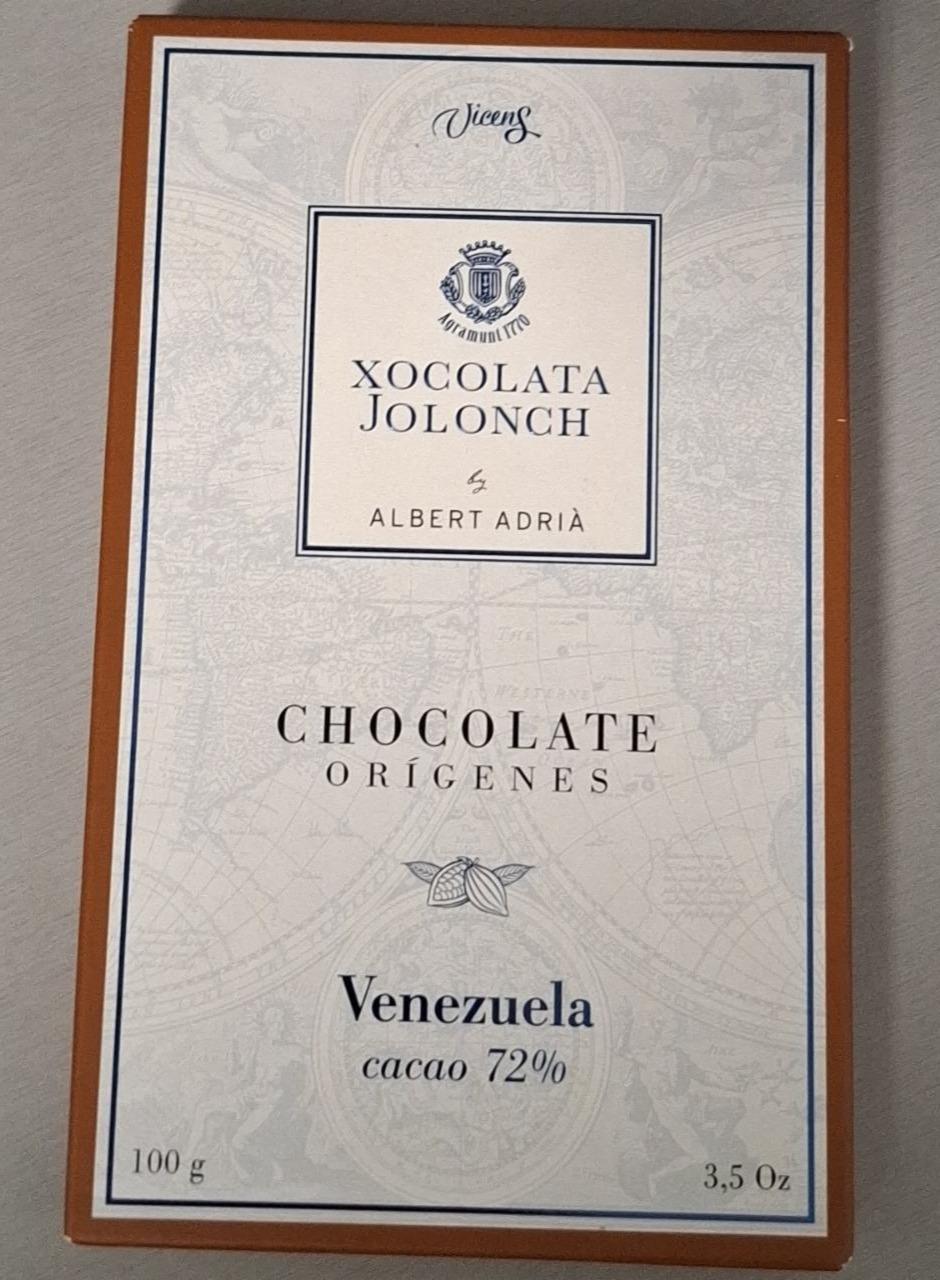 Fotografie - Chocolate orígenes Venezuela cacao 72% Xocolata Jolonch