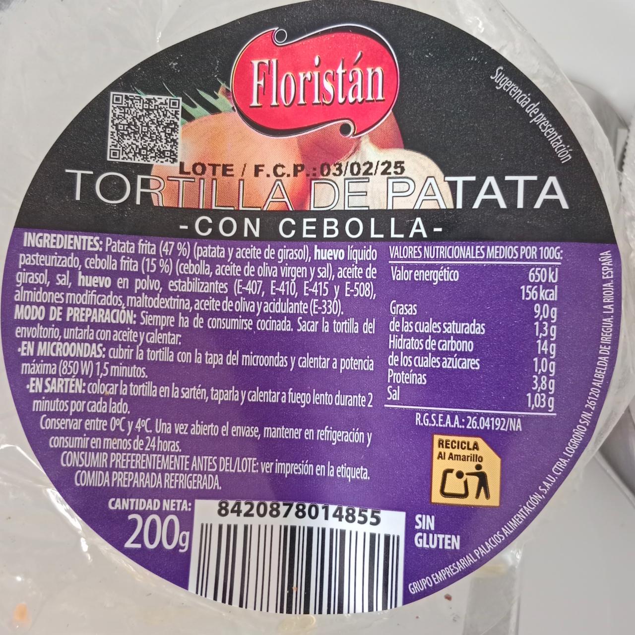 Fotografie - Tortilla de patata con cebolla Floristán