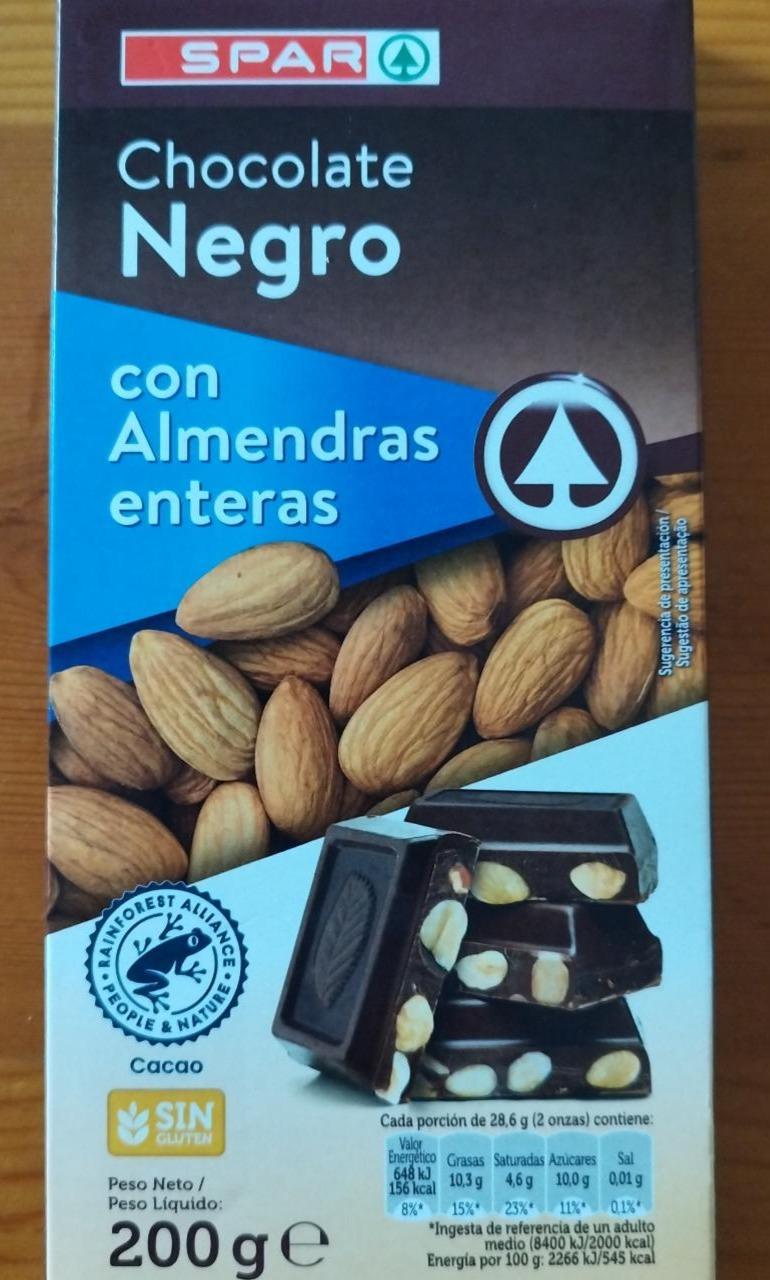 Fotografie - Chocolate negro con almendras enteras Spar