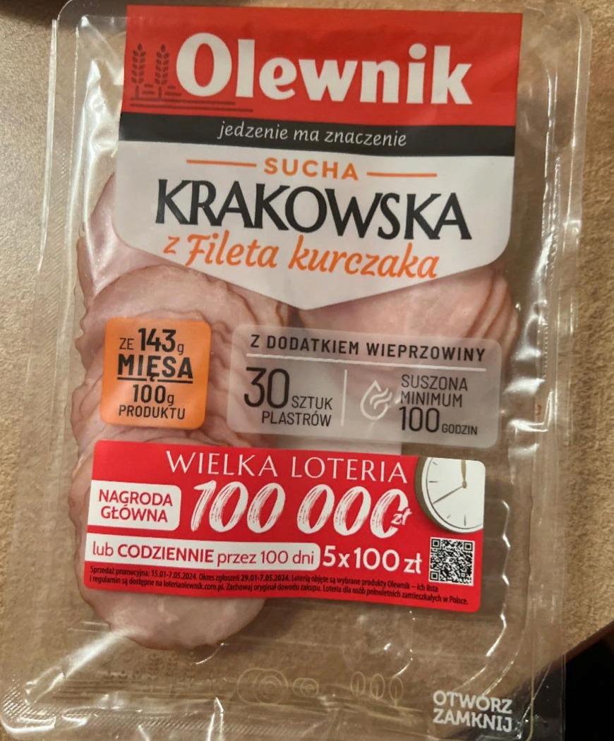 Fotografie - Kiełbasa Krakowska sucha z filetem z kurczaka Olewnik