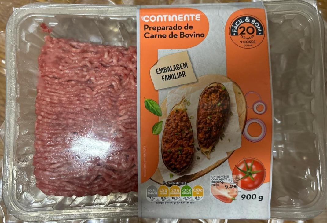Fotografie - Preparado de carne picada de bovino Continente