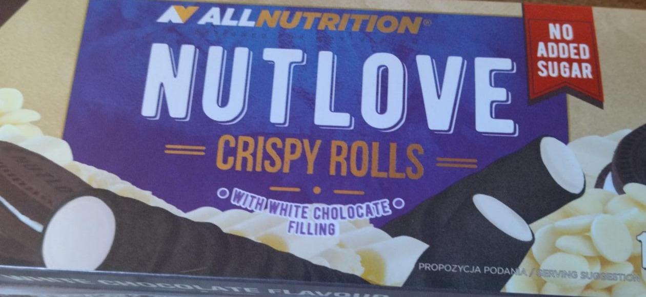 Fotografie - NutLove Crispy Rolls White Chocolate AllNutrition