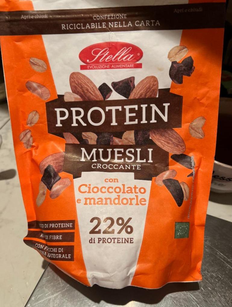 Fotografie - Protein muesli croccante con cioccolato e mandorle 22% di proteine Stella