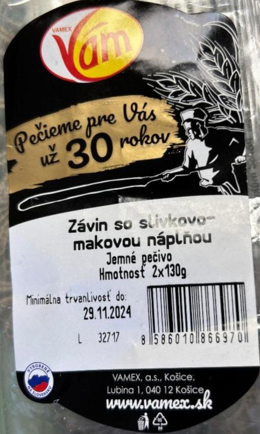 Fotografie - Závin so slivkovo-makovou náplňou Vamex