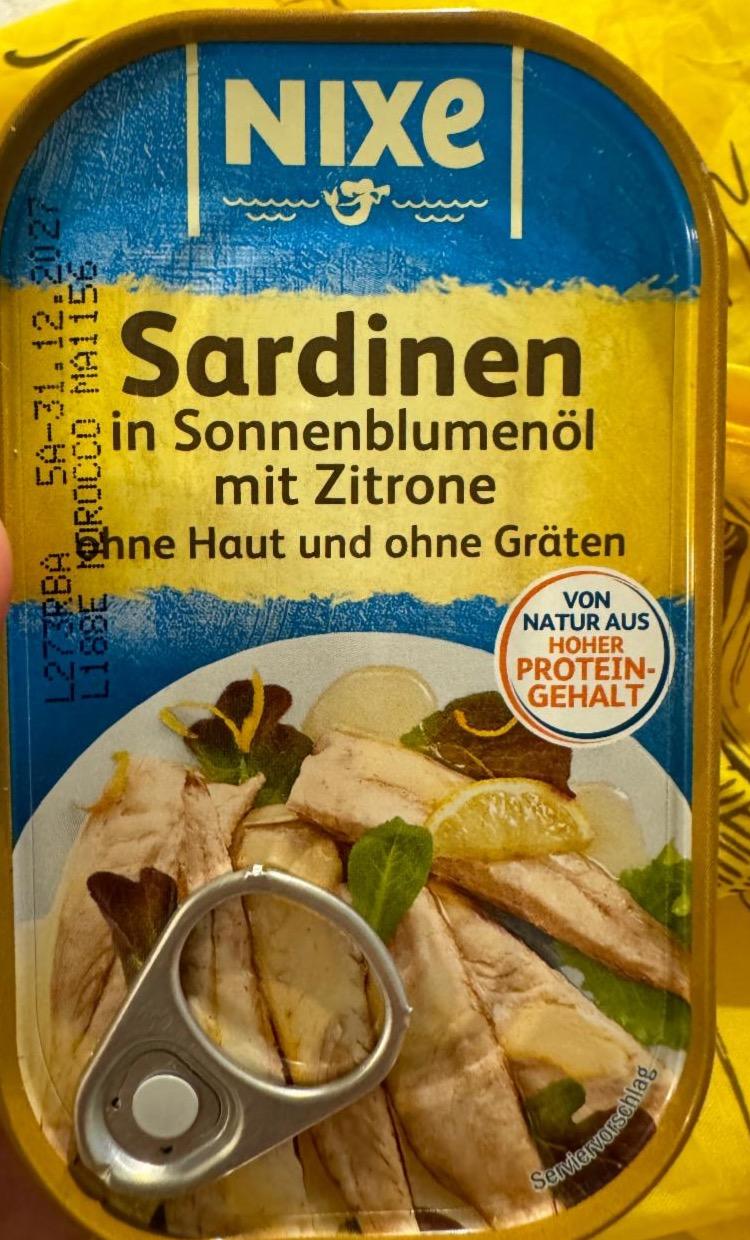 Fotografie - Sardinen in Sonnenblumenöl mit Zitrone Nixe