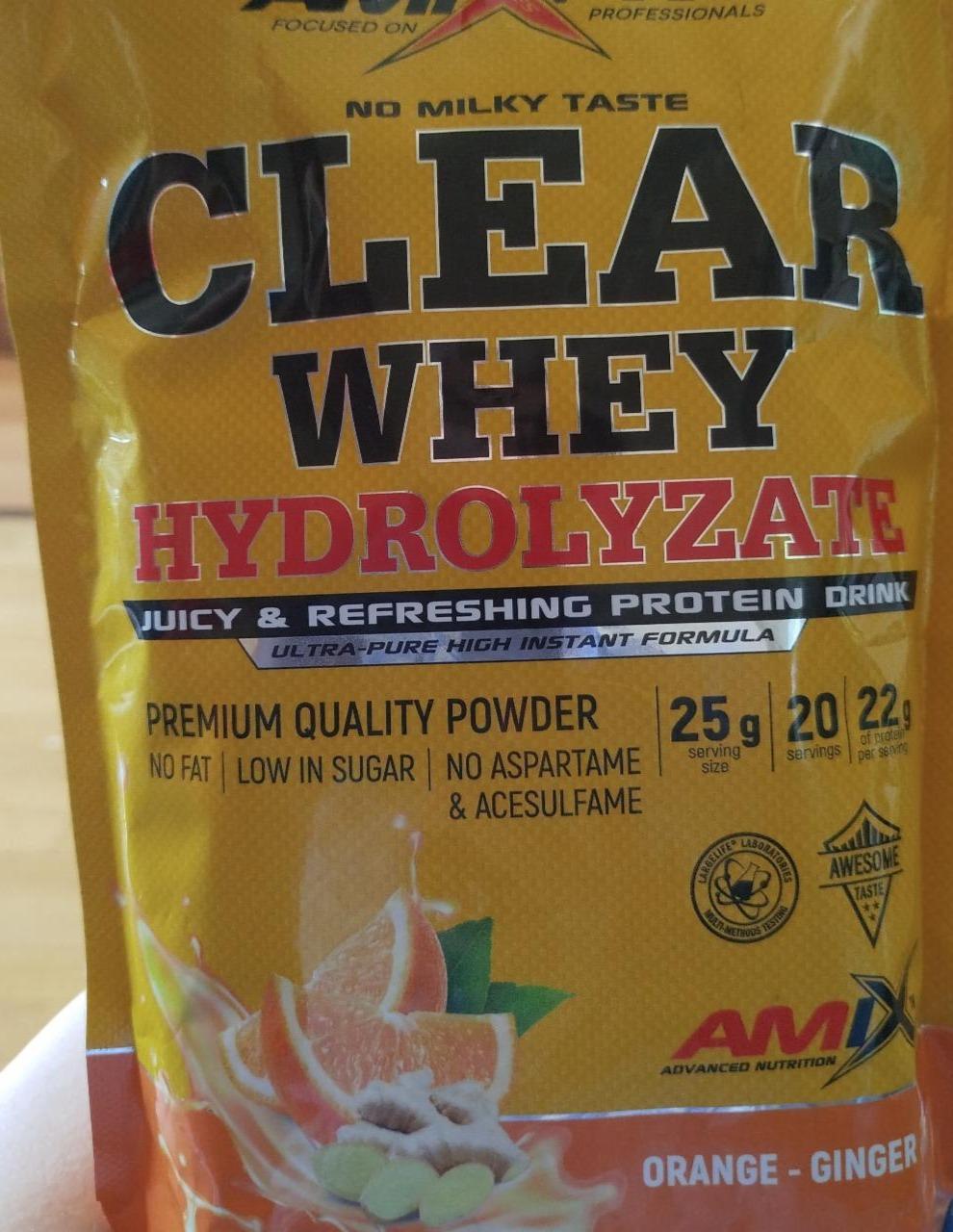 Fotografie - Clear Whey Hydrolyzate Orange-Ginger Amix