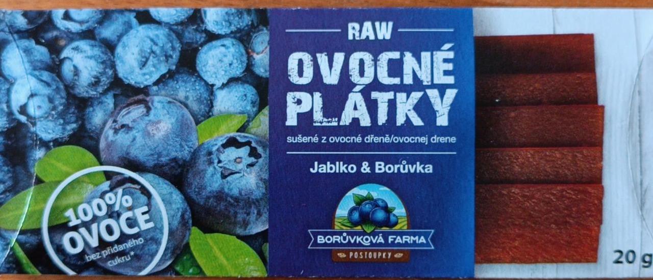 Fotografie - Raw ovocné plátky jablko & borůvka Borůvková farma