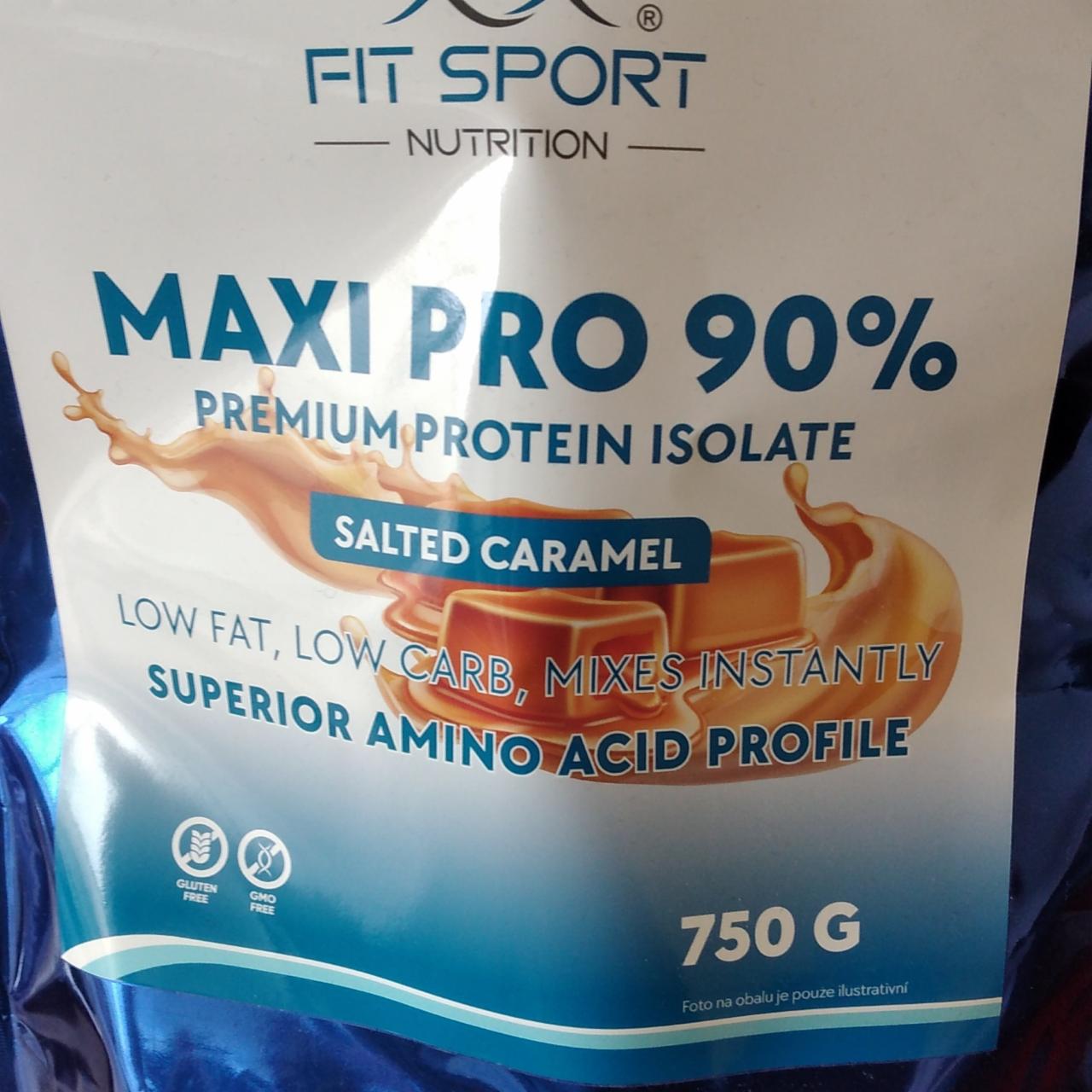 Fotografie - Maxi pro 90% premium protein isolate salted caramel Fit sport nutrition
