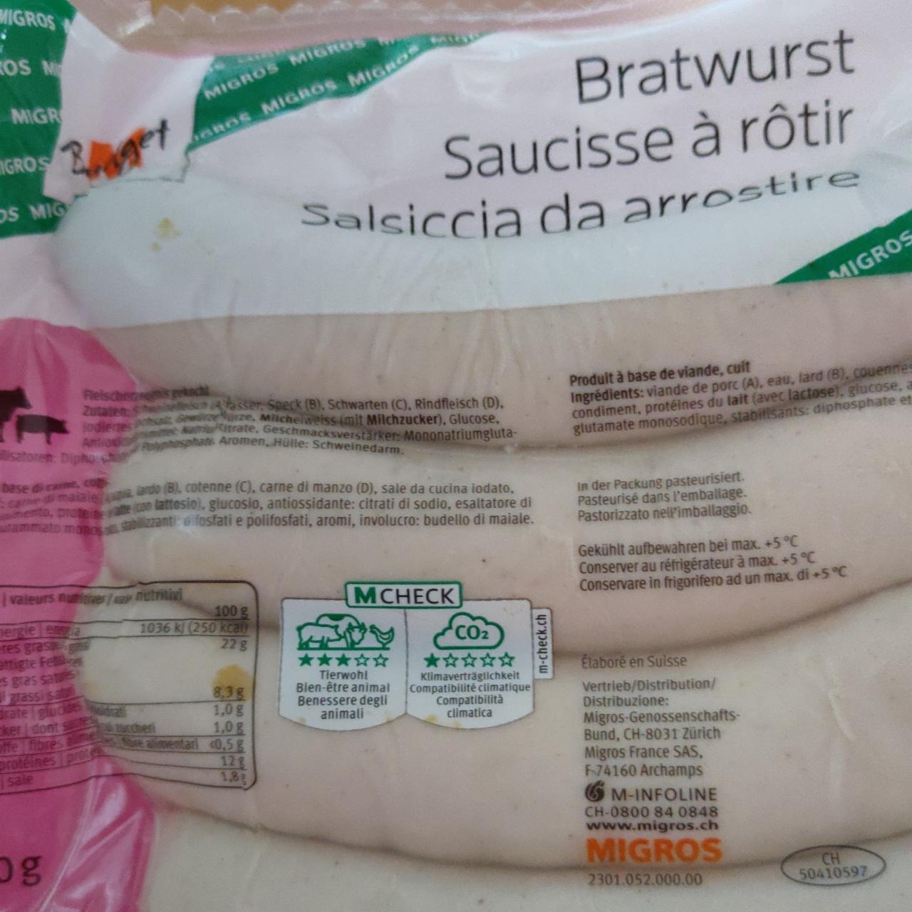 Fotografie - Bratwurst Salsiccia da arrostire Migros