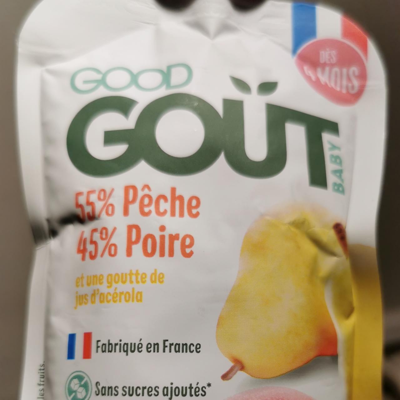 Fotografie - 55% peche 45% poire Good gout baby