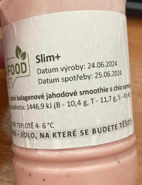 Fotografie - Letní kolagenové smoothie jahodové s chia semínky Slim+